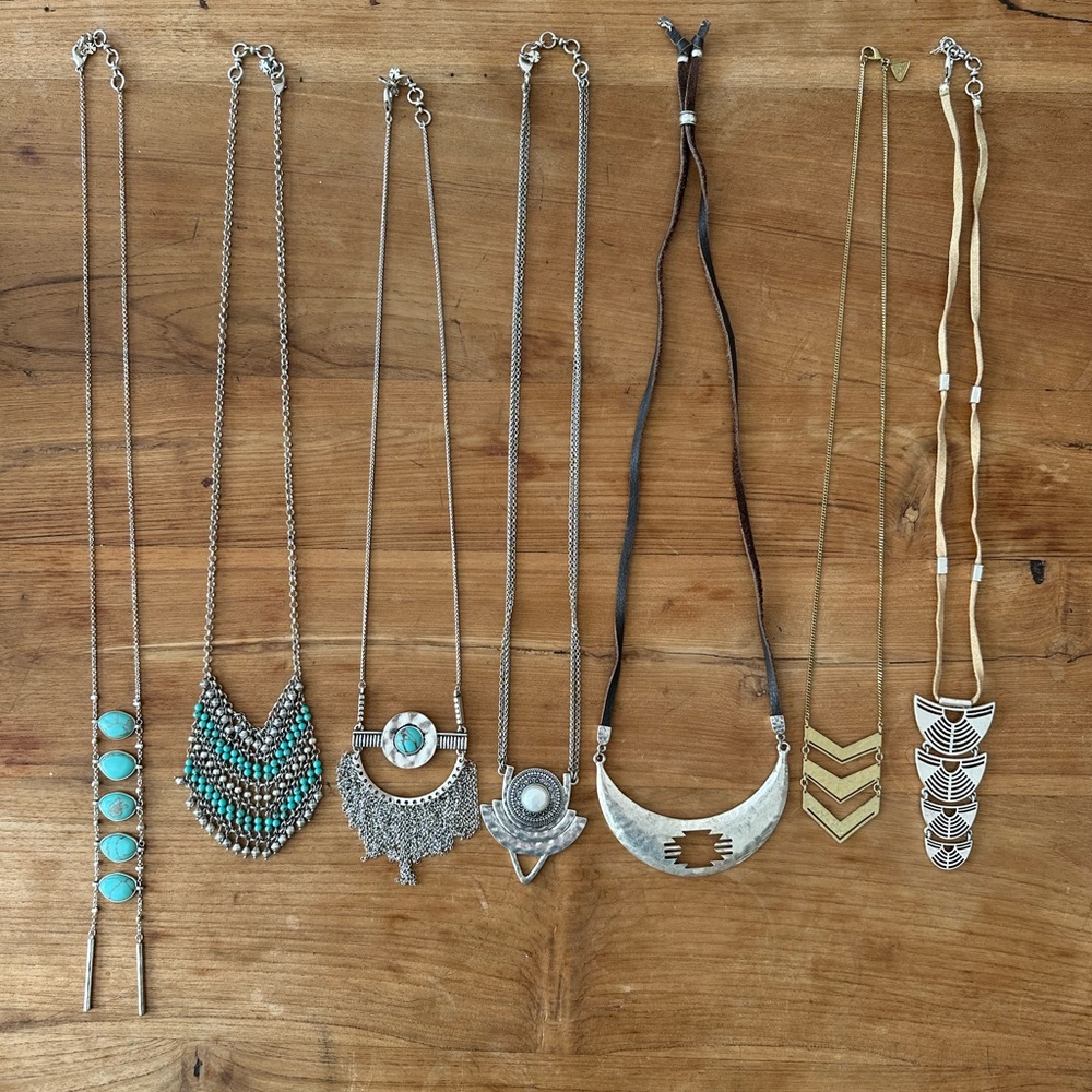Lucky Brand Silver and Blue Necklace Collection
